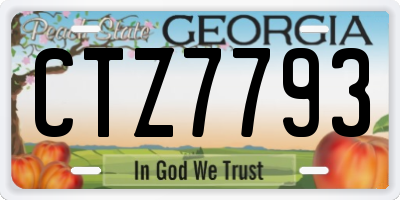 GA license plate CTZ7793