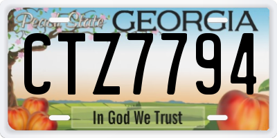 GA license plate CTZ7794