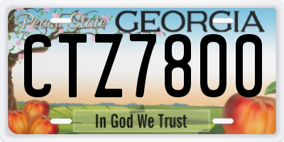 GA license plate CTZ7800