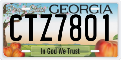 GA license plate CTZ7801