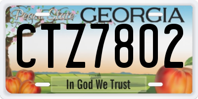 GA license plate CTZ7802