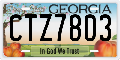 GA license plate CTZ7803