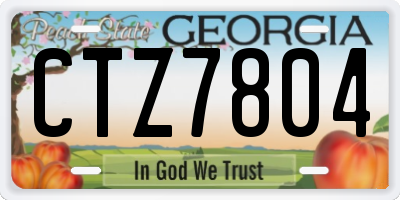 GA license plate CTZ7804
