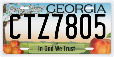 GA license plate CTZ7805