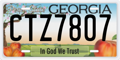 GA license plate CTZ7807