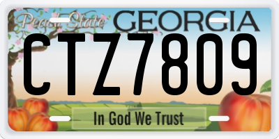 GA license plate CTZ7809