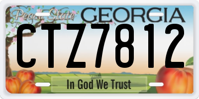 GA license plate CTZ7812