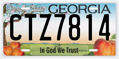 GA license plate CTZ7814