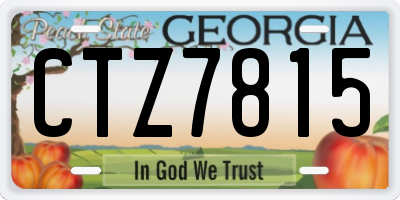 GA license plate CTZ7815