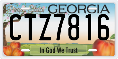 GA license plate CTZ7816