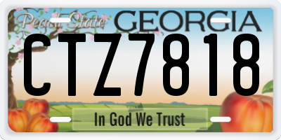GA license plate CTZ7818