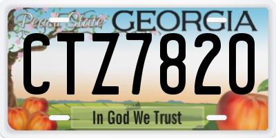 GA license plate CTZ7820
