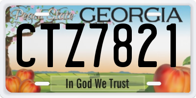 GA license plate CTZ7821