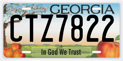 GA license plate CTZ7822