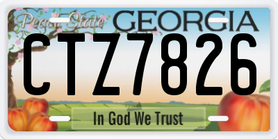 GA license plate CTZ7826