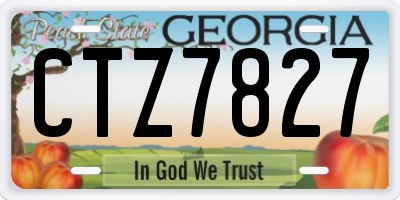 GA license plate CTZ7827