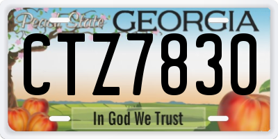 GA license plate CTZ7830