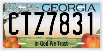 GA license plate CTZ7831