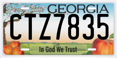 GA license plate CTZ7835