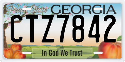 GA license plate CTZ7842