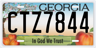 GA license plate CTZ7844