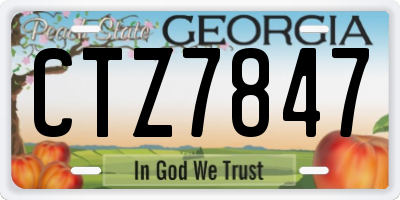 GA license plate CTZ7847