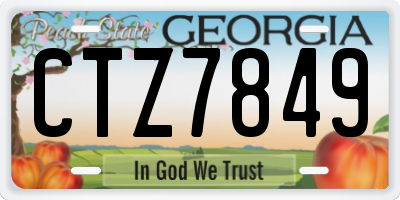 GA license plate CTZ7849