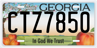 GA license plate CTZ7850