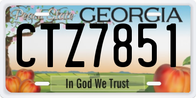 GA license plate CTZ7851