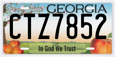 GA license plate CTZ7852