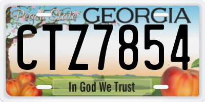 GA license plate CTZ7854