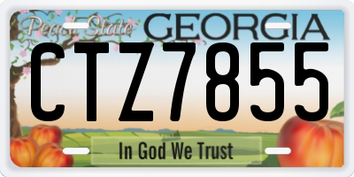 GA license plate CTZ7855