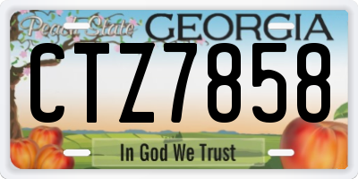 GA license plate CTZ7858