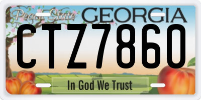 GA license plate CTZ7860