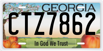 GA license plate CTZ7862