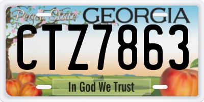 GA license plate CTZ7863