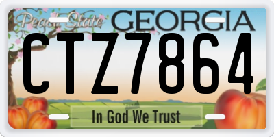 GA license plate CTZ7864