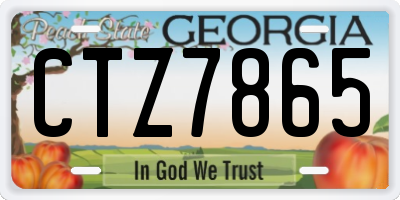 GA license plate CTZ7865