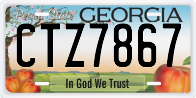 GA license plate CTZ7867