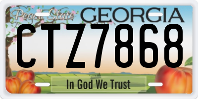 GA license plate CTZ7868