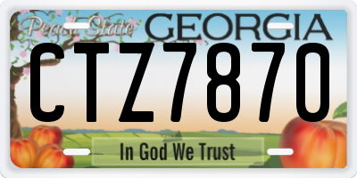 GA license plate CTZ7870