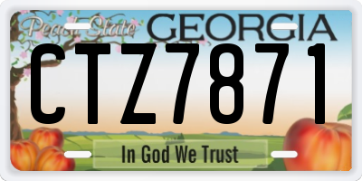 GA license plate CTZ7871