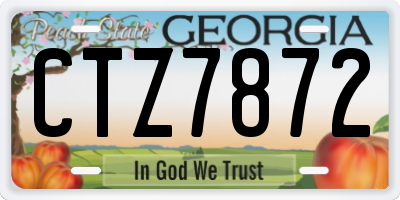 GA license plate CTZ7872