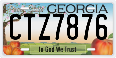 GA license plate CTZ7876