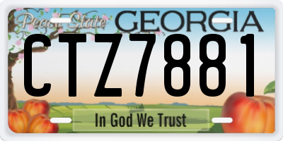 GA license plate CTZ7881