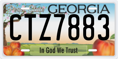 GA license plate CTZ7883