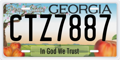 GA license plate CTZ7887