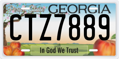 GA license plate CTZ7889