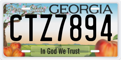 GA license plate CTZ7894