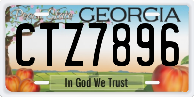 GA license plate CTZ7896